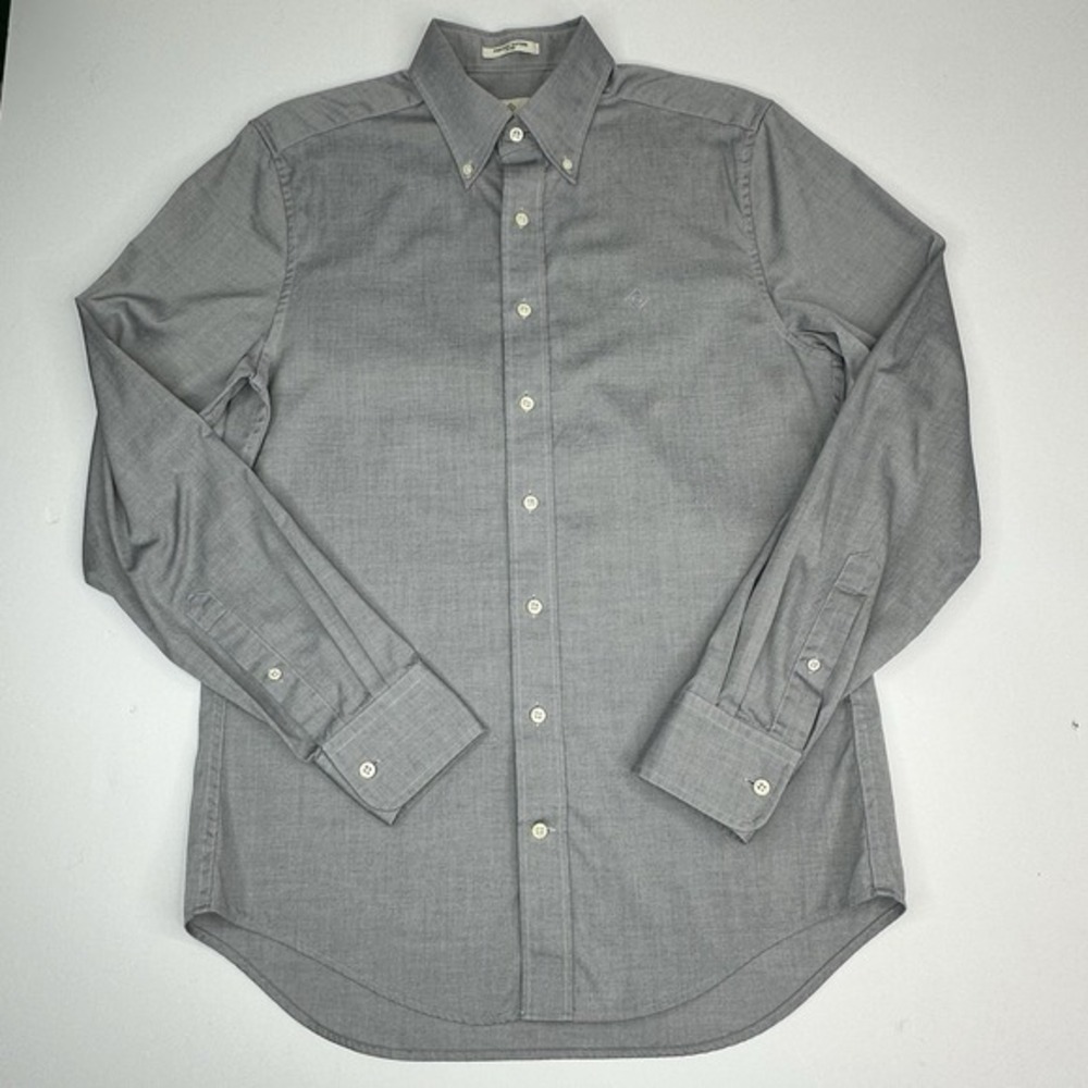 Gant Mens Pinpoint Oxford Fitted Button Down Shirt Grey Long‎ Sleeve Size M